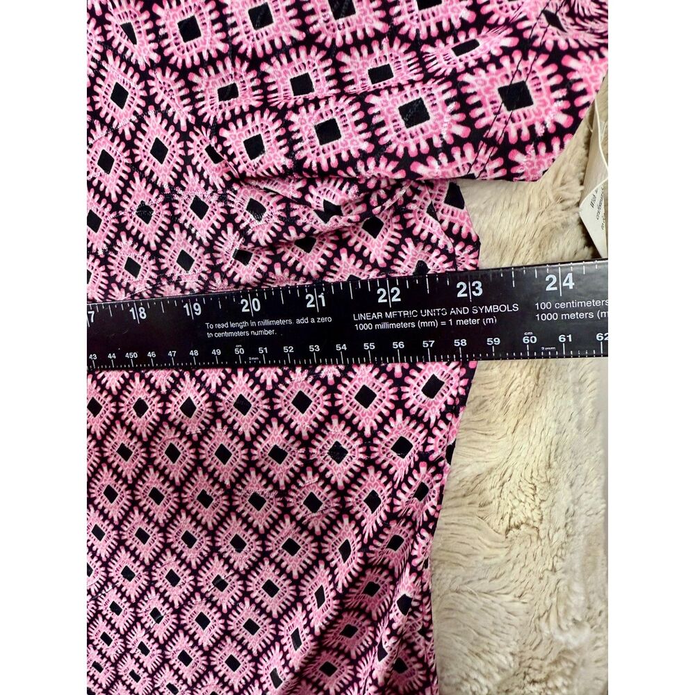 Croft Barrow NWT 1X tshirt, pink-black, curved hem, crew neck, brand new - Picture 6 of 12